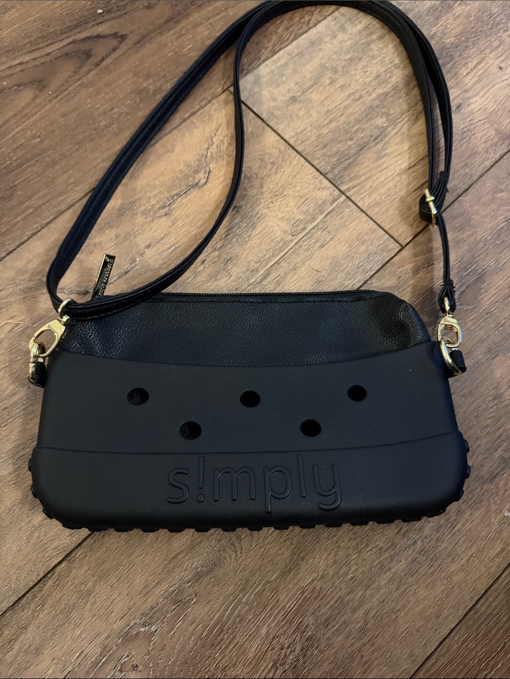 Simply Southern Black Crossbody Bag with Gold Hardware